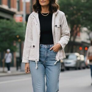 Vintage 90s Colors of Benetton White Utility Field Jacket - XS Safari Style